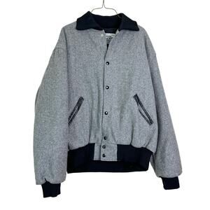 Holloway VINTAGE Grieger's Lakewood, OH wool leather varsity Bomber Jacket LARGE